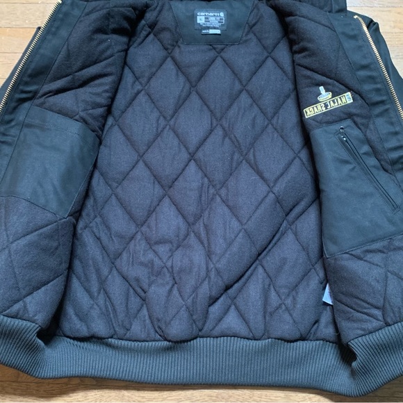 THS Carhartt Quilted-Flannel-Lined Duck Loose Fit Jacket | Size XL | Black - Picture 4 of 9